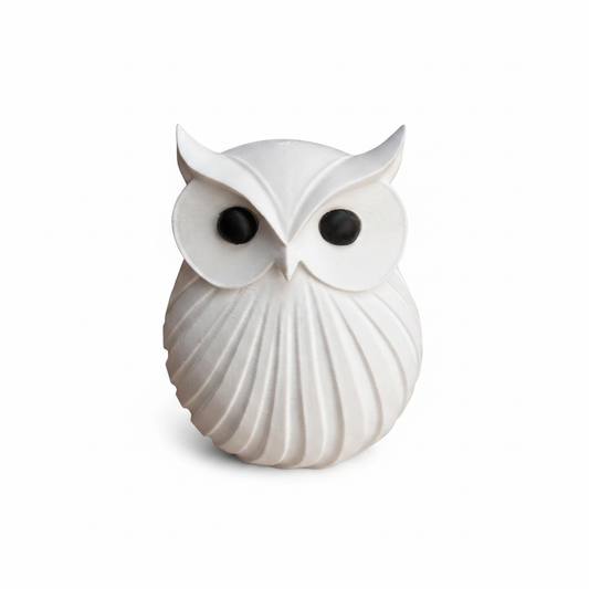 Japandi Owl Ornament - clean white background studio shot